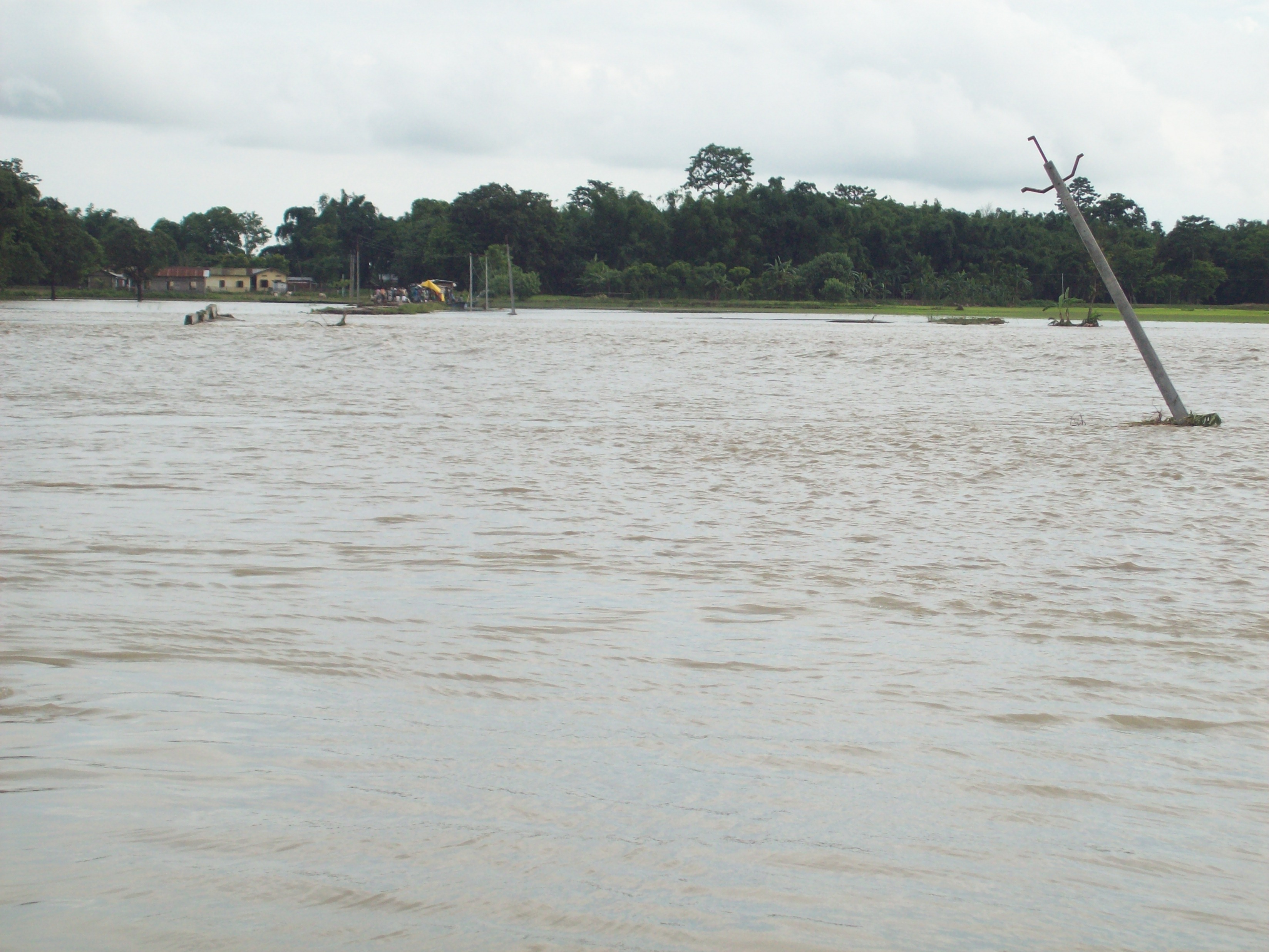 Embankments don't mean anything to an angry river