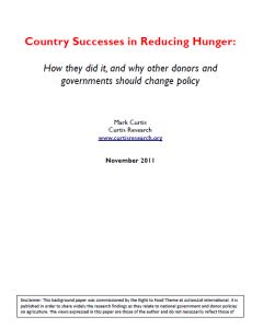 Country successes in reducing hunger