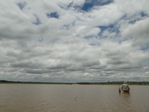 Fisherman on Hessarghatta Lake on the Arkavathy River