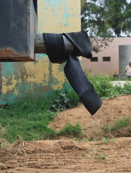 Leaking pipe from a Municipal tanker