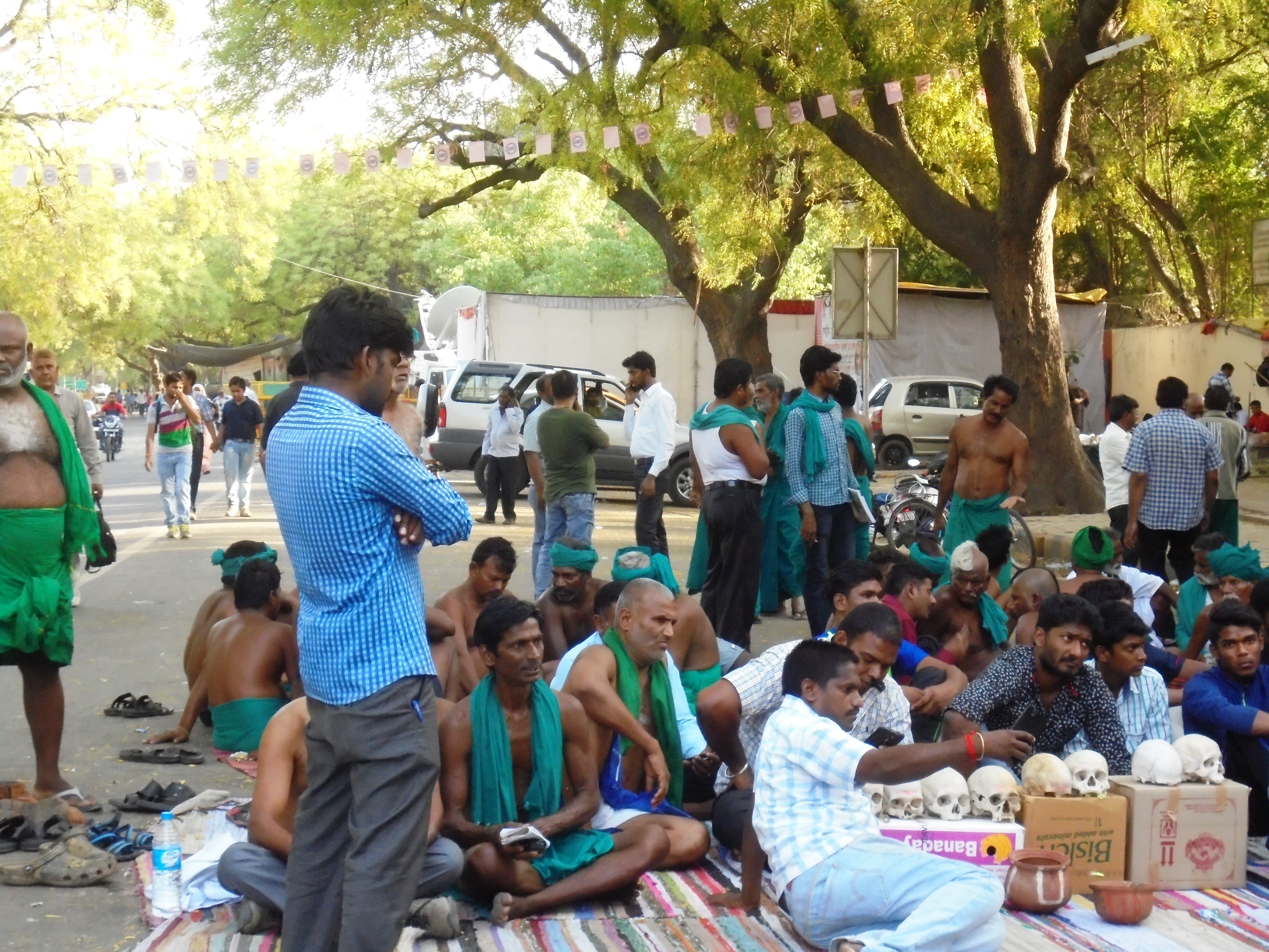 Agitators at the protest site.