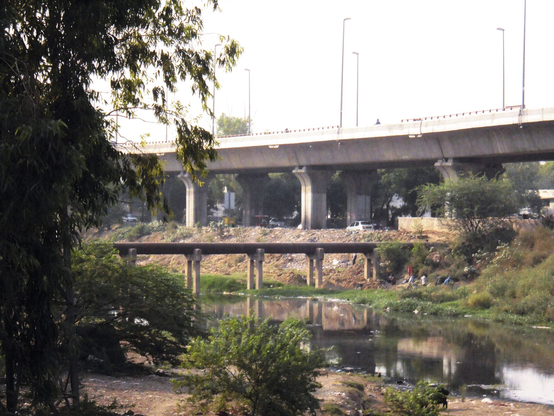 Encroachment into the drain's floodplain is common.