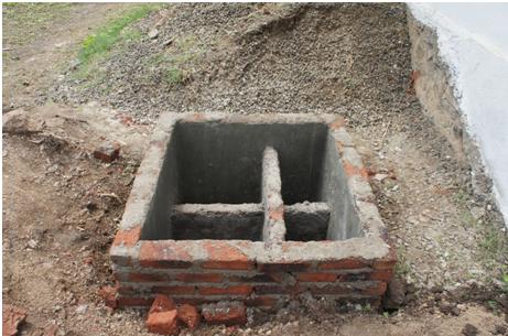 Bio digestor tank  in village made of bricks & mortar.