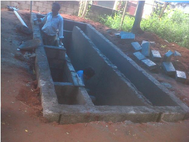 Biodigestor tanks for community toilets