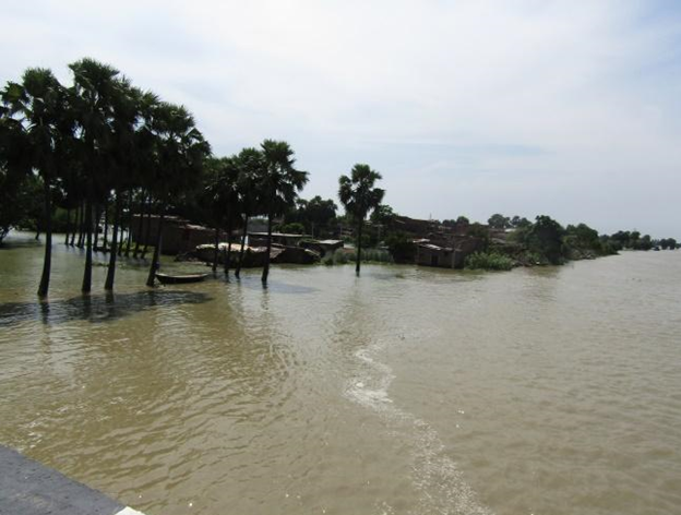 The overflowing river Punpun in Patna.