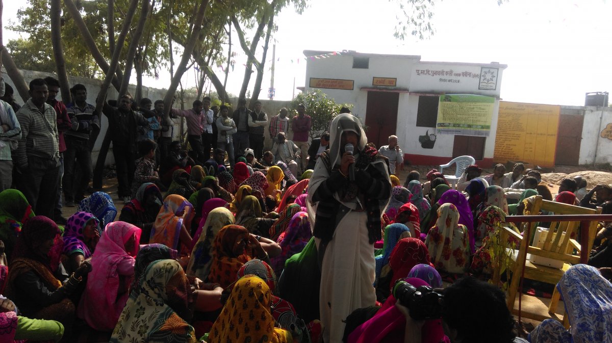 Mamta Bundela, Federation Group president addresses the gram sabha