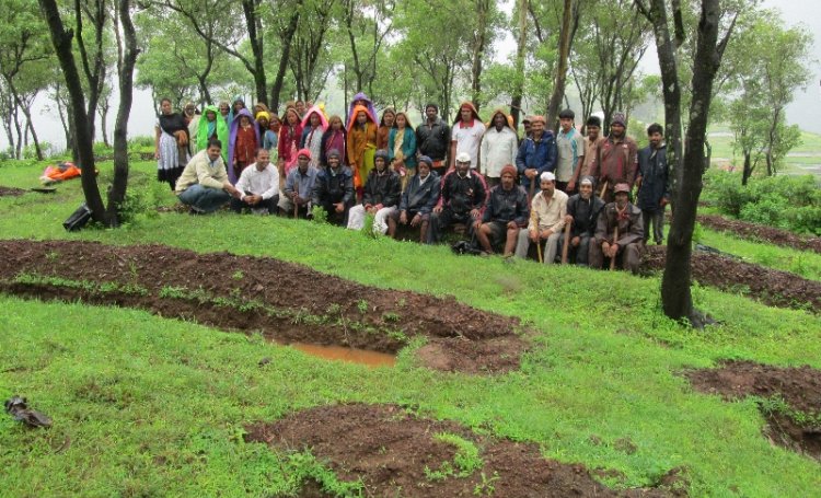 Contour trenches are an important measure to prevent soil erosion and promote recharge (photo courtesy: GRAMPARI)