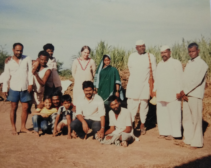 Joy second from right, with other activists of the Mukti Sangharsh movement.