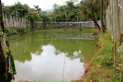 View of Doling lake filled by diverting water from a nearby stream