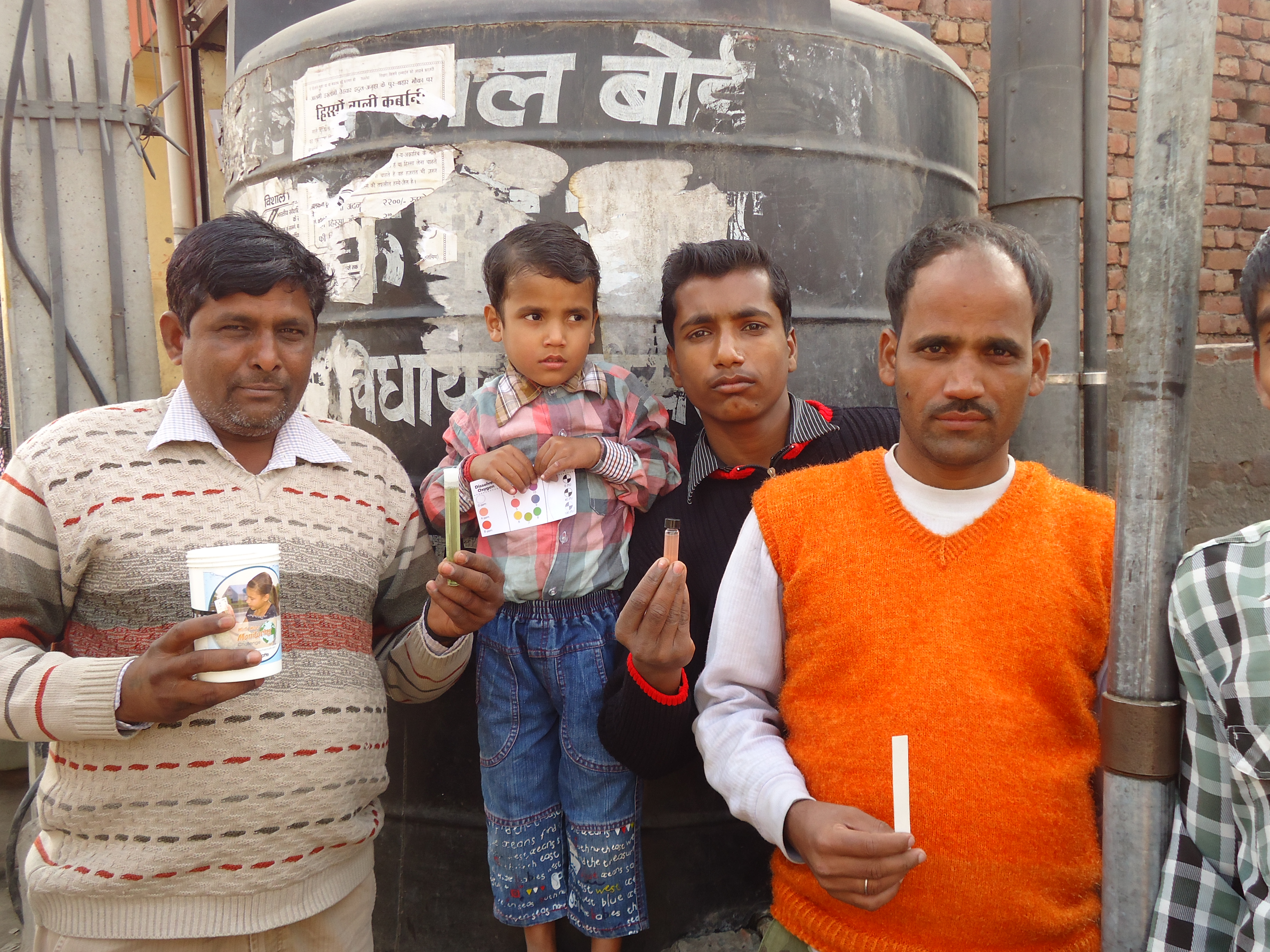 Community participation in testing the water samples