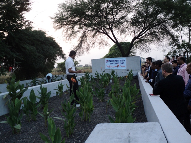 Planted gravel filter constructed on top of the primary settling tank