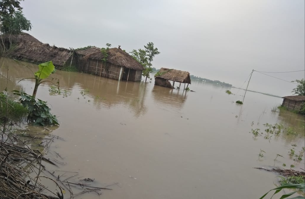 Houses submerged in floods