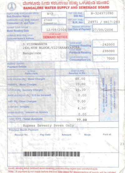 Bangalore water supply and sewerage board