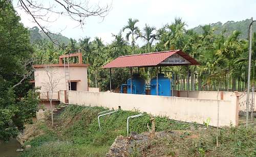 A pumping station next to a river