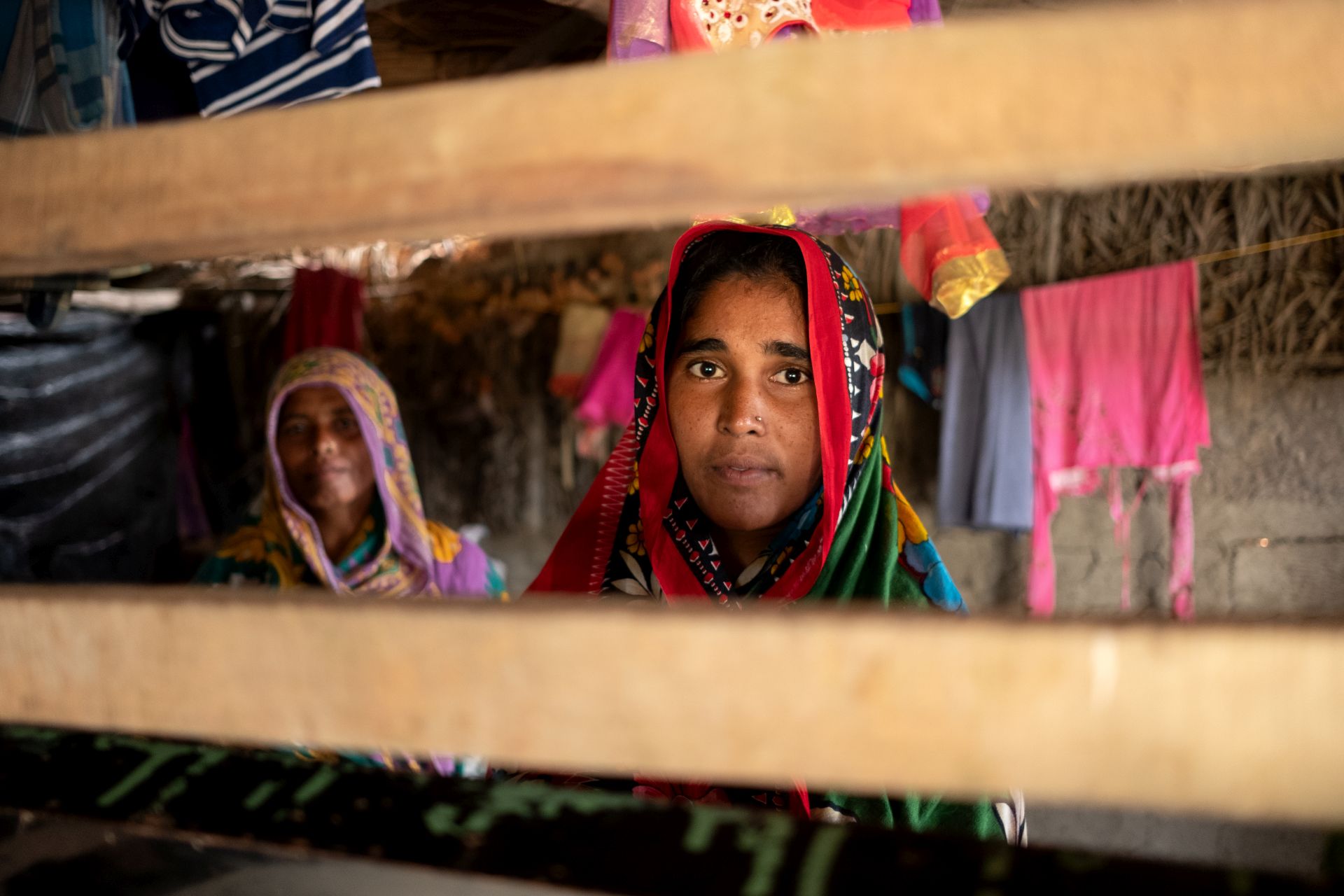 Aliha Bibli’s roof sheet has been completely destroyed. (Image: WaterAid/ Subhrajit Sen)