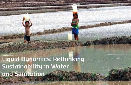 cover illustration of Liquid Dynamics showing two girls in a paddy field