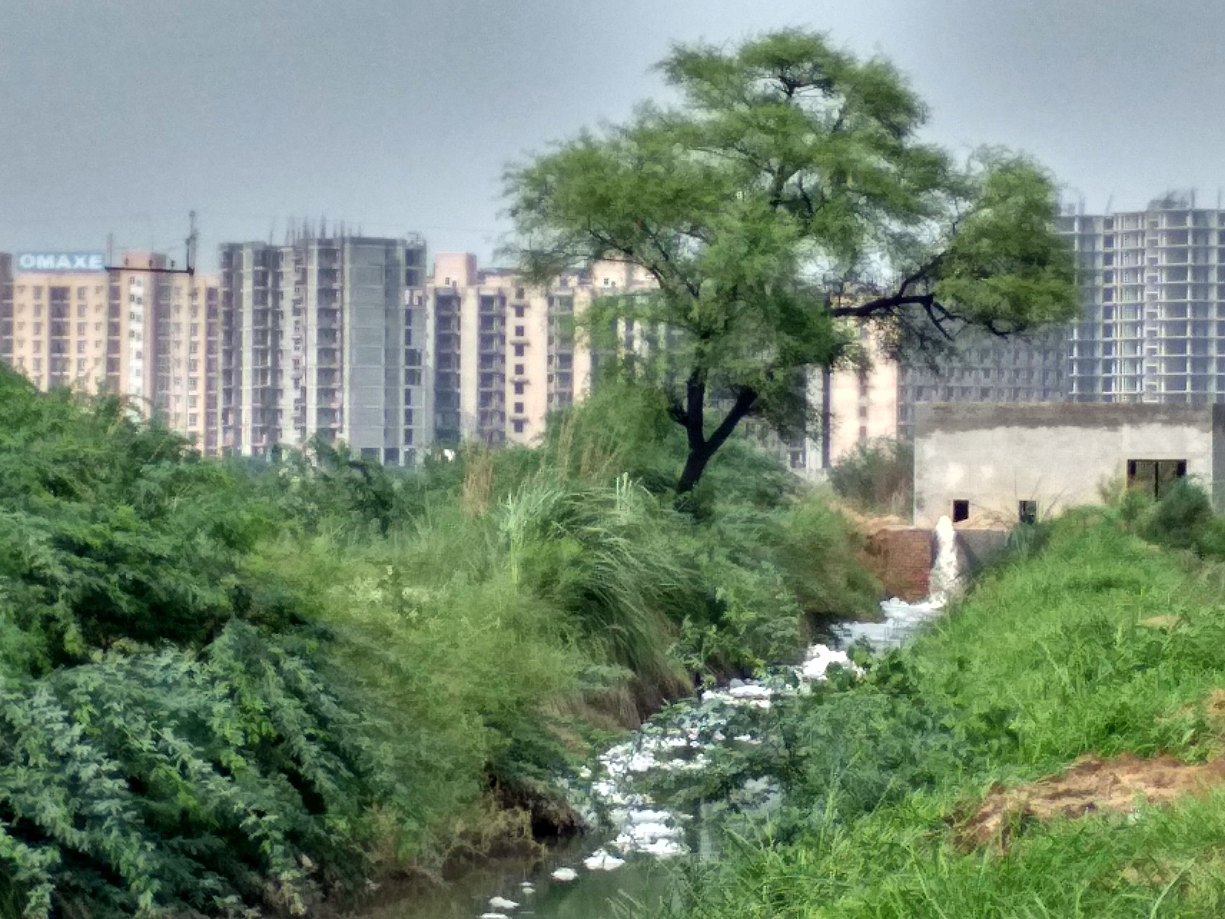 Soil excavation, disposal of construction waste and release of wastewater from the Omaxe residential project cause inconvenience to the villagers. (Image: India Water Portal)