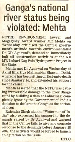 Ganga's National river status being violated Ganga's National river status being violated
