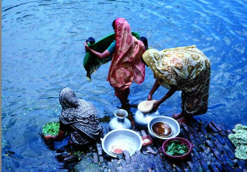 Women washing clothes