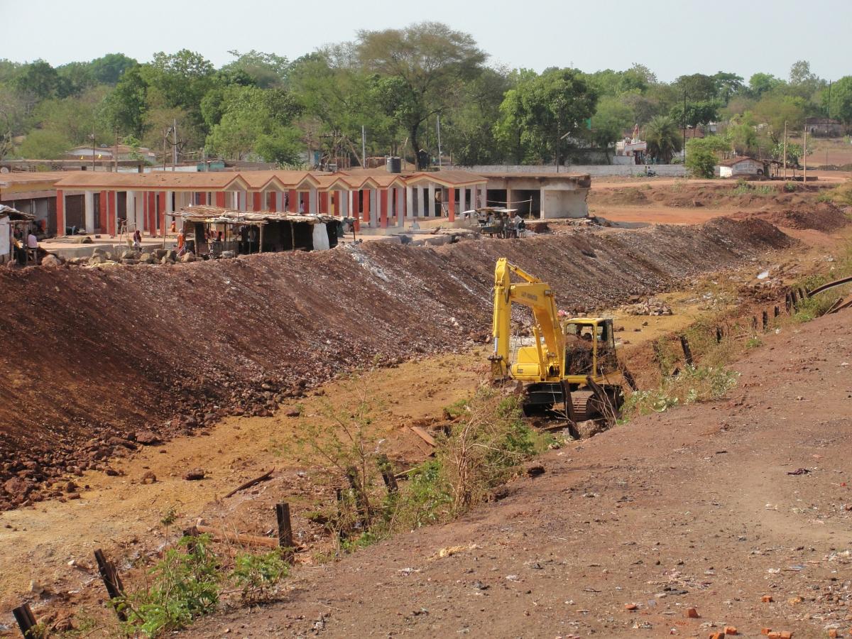 Work in progress on the Dalli Rajhara Rowghat rail line -The environmental impact of Dalli Rajarah mining is devastating. Now, to quench the thirst of the industries for iron ore, the government has permitted mining in Rowghat which will devastate another area.