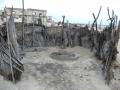 A temperory bathing space with no water and privacy in a fishing village in Tamil Nadu (Image Source: India Water Portal)