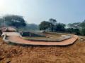 Walkway around pond, with solar lighting (Image: S M Sehgal Foundation)