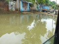 Pahleja Ghat on the Hajipur-Sonepur road submerged in water. 