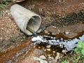 Polluted water coming out of a factory