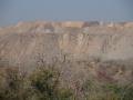 Piles of overburden (waste) dumped near the mine pits of Jhamarkotra