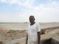 Ramachander Singh, a salt worker who has been raking salt for decades now at this salt pan or kyari dotting the lake bed of Sambhar, Rajasthan.