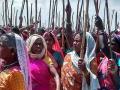 The women of Sundari village protest
