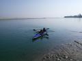 Theo and Zanskar set off on their canoe