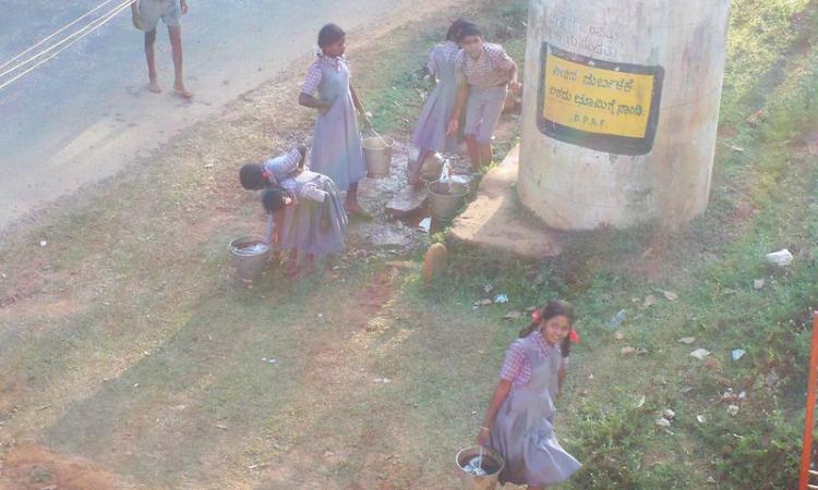 A Mini-Water Supply (MWS) serves the local school (Source: IWP Flickr album)