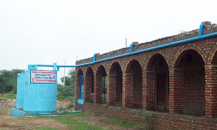 Roof RWH system at Patkhori High School in Mewat