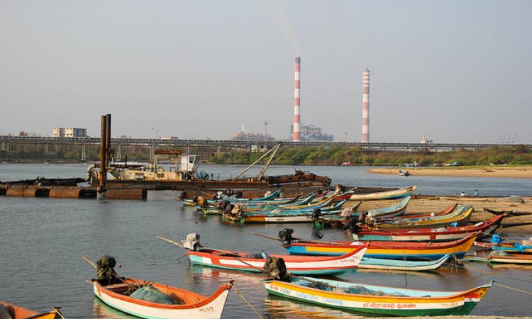 Chennai coast on a busy day.