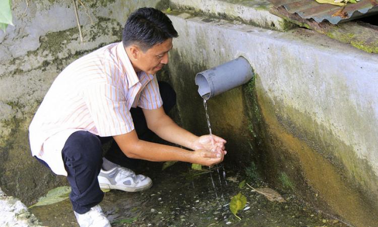 Many springs in the Himalayas have reduced discharge. (Source: India Water Portal)