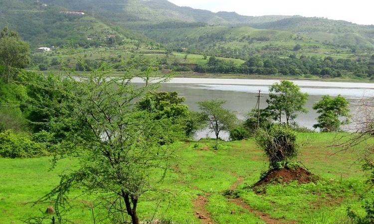 Velvety green mountains, catchment areas for the Khadakwasla dam near Pune