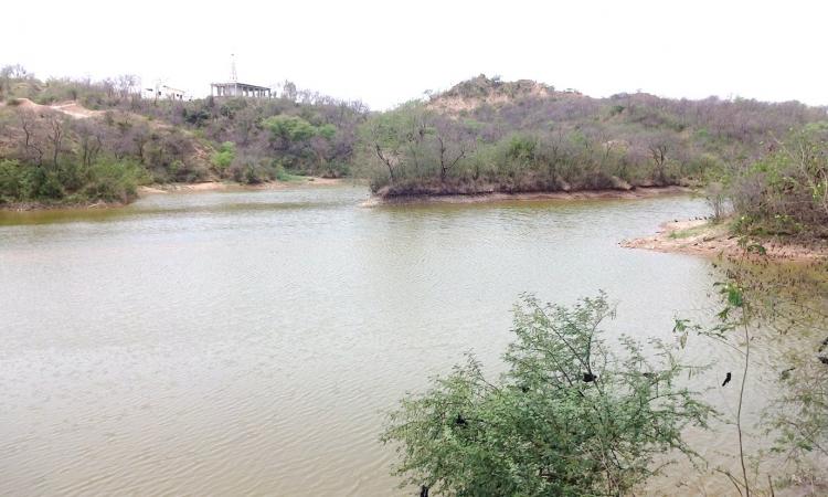 The main irrigation tank at Sukhomajri