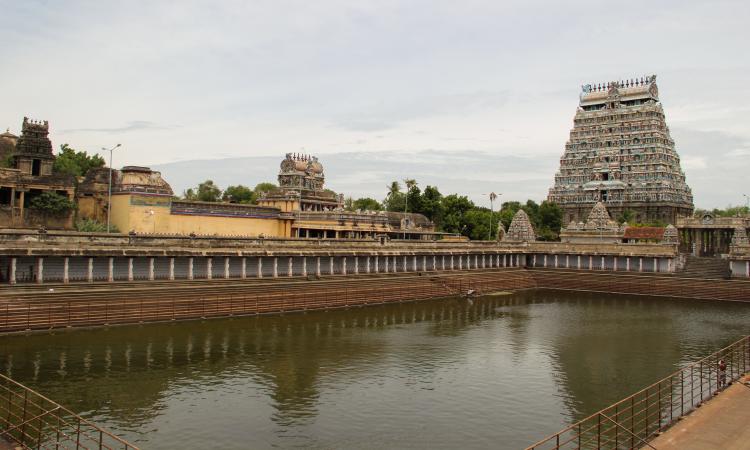 A temple tank in Chidambaram, Tamil Nadu