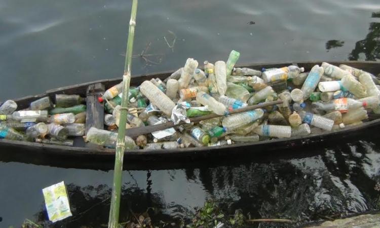 Plastic collected from the Vembanad lake.