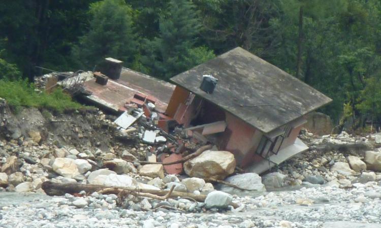 House washed away by the Uttarakhand floods 