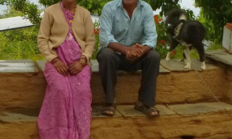 Sudha and Bhuvan at their home in Gauna village