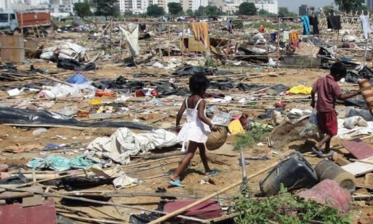 Forced evictions before the Commonwealth Games. (Source: Housing and Land Rights Network)