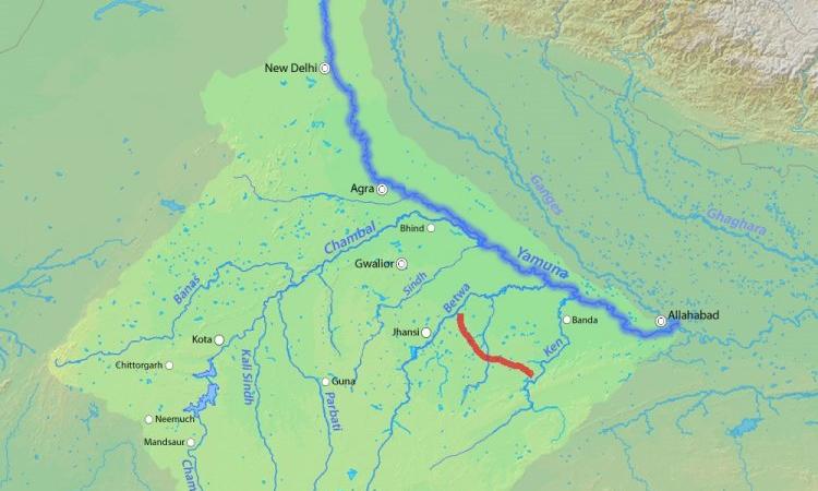 Map showing Ken-Betwa river link (Source: Shannon via Wikipedia)